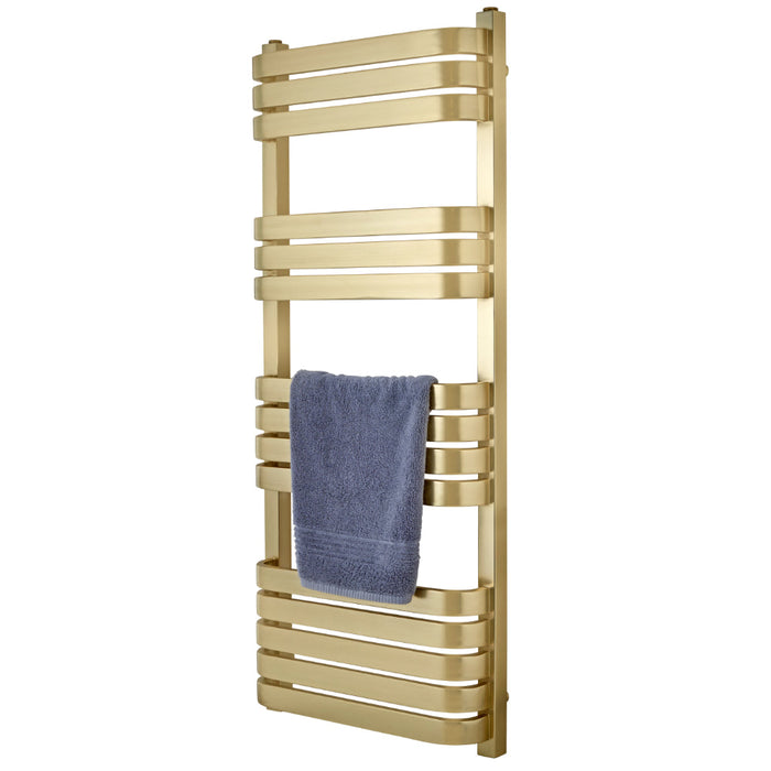Tailored Auckland Designer Heated Towel Rail 1200mm x 500mm - Brushed Brass