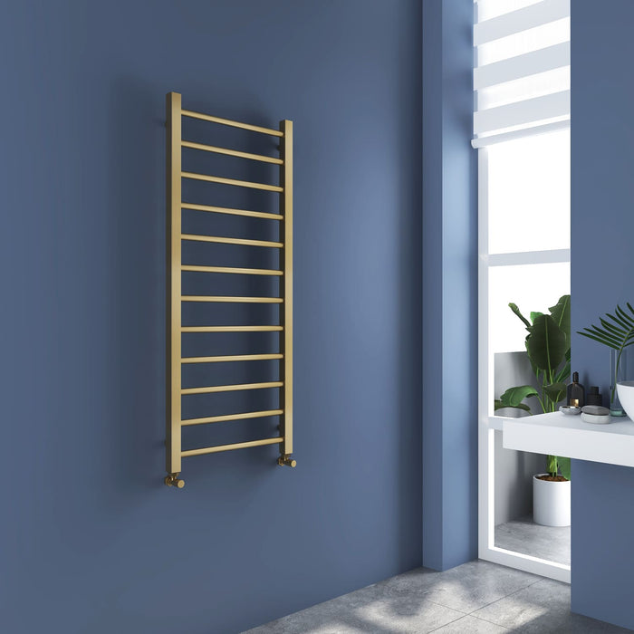 Tailored Sanson Heated Ladder Towel Rail - Brushed Brass