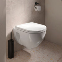 Duravit D-Code Compact Rimless Wall Hung Toilet with Soft Close Seat