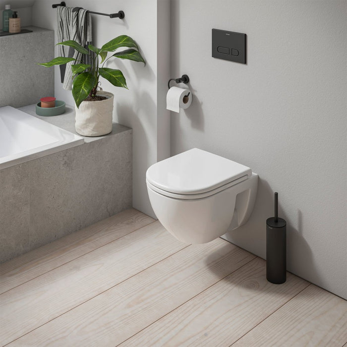 Duravit D-Code Compact Rimless Wall Hung Toilet with Soft Close Seat