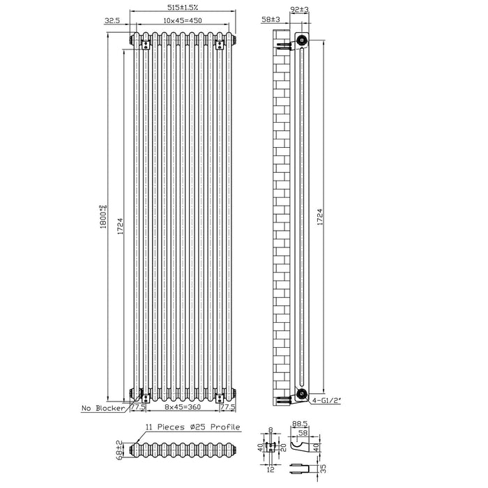 Eastbrook Imperia 2 Column Radiator Gloss White