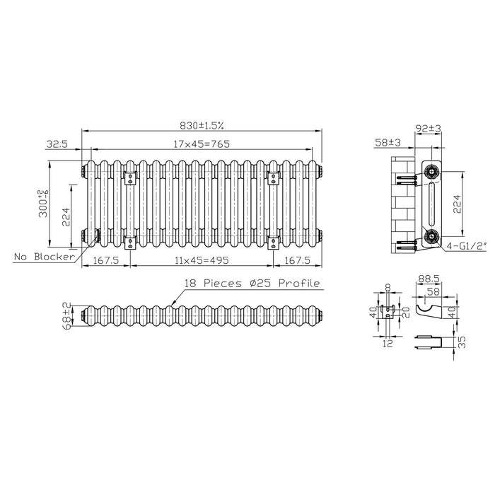 Eastbrook Imperia 2 Column Radiator Gloss White
