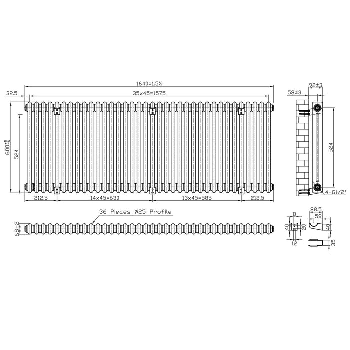 Eastbrook Imperia 2 Column Radiator Gloss White