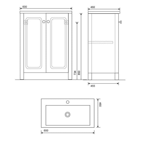 Sonas Kingston Floorstanding Vanity Unit With Basin