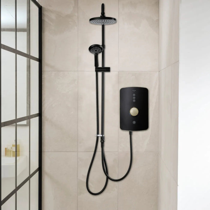 Triton Amala DuElec 9.5kW Electric Shower - Black/Brushed Brass