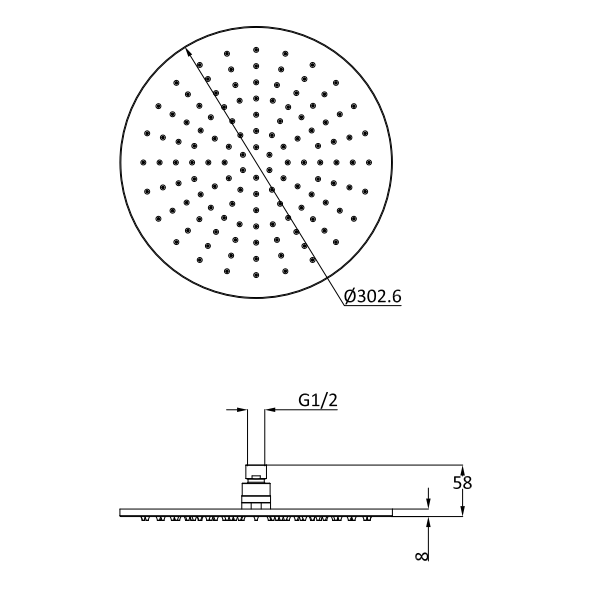 Crosswater MPRO Shower Head & Arm