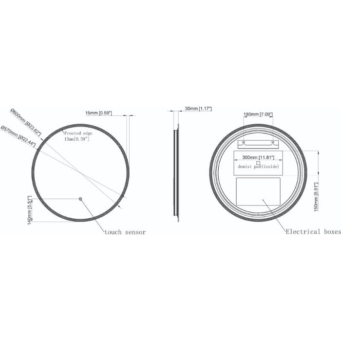 Tailored Lily Illuminated LED Round Touch Mirror