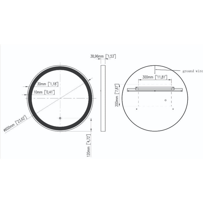 Tailored Rosie 600mm Illuminated LED Round Touch Mirror