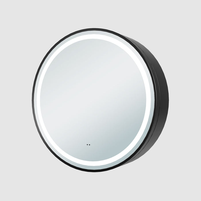 Tailored Monty 600mm Illuminated LED Round Single Sliding Door Mirror Cabinet