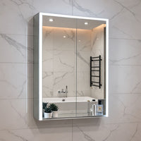 Tailored Poppy Illuminated LED Double Door Mirror Cabinet with Wireless Charging & USB + Shaver Sockets 600mm x 900mm