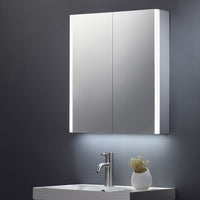 Tailored Beau Illuminated LED Side Strips Double Door Mirror Cabinet 600mm x 700mm