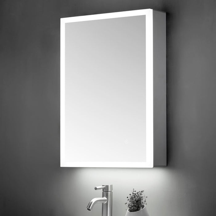 Tailored Ella Illuminated LED Surround Single Door Mirror Cabinet 500mm x 700mm