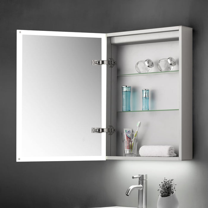 Tailored Ella Illuminated LED Surround Single Door Mirror Cabinet 500mm x 700mm