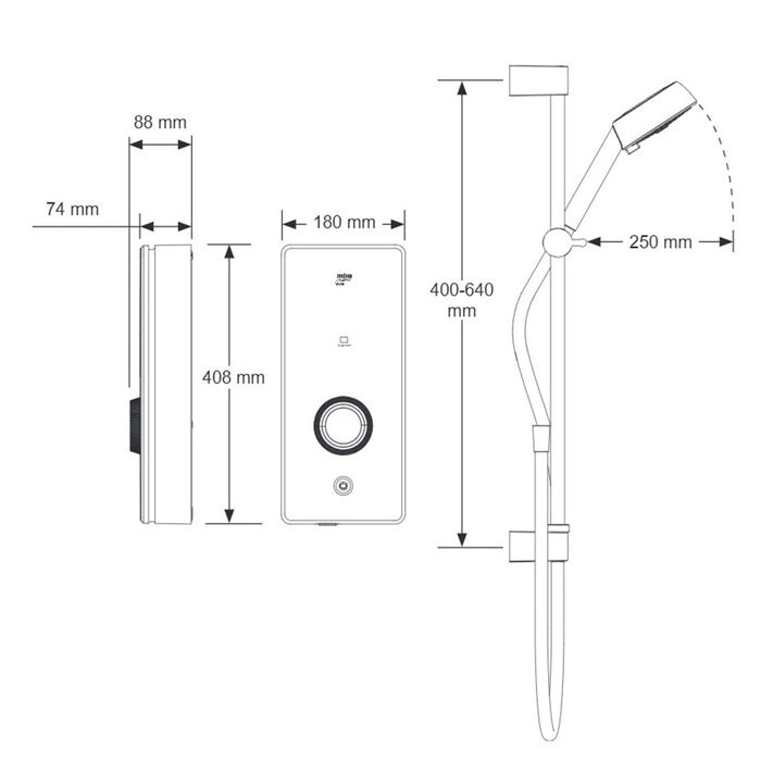 Mira Vista Heatloop 8.7kW Electric Shower