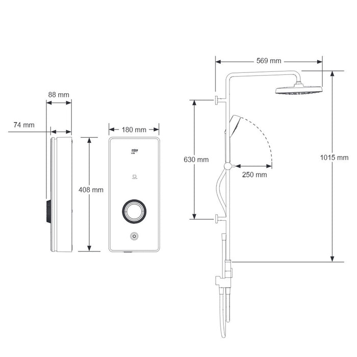Mira Vista Heatloop Dual 8.7kW Electric Shower