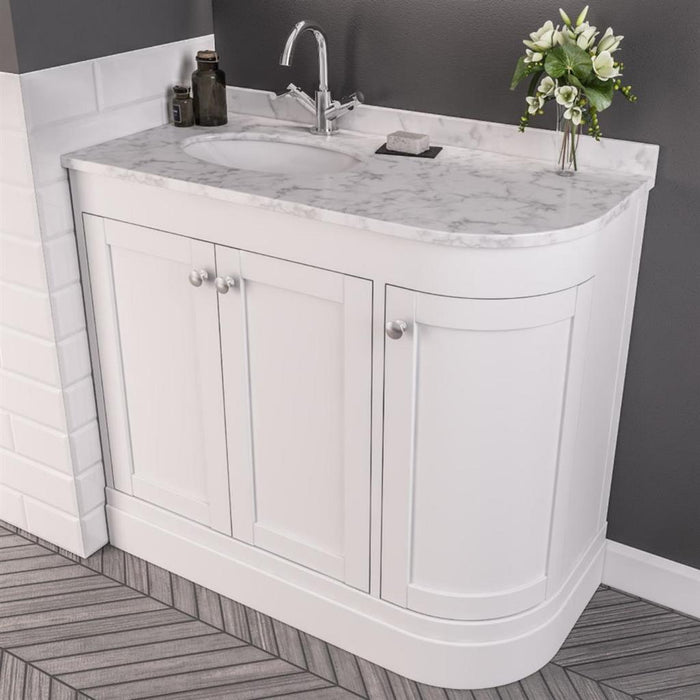 Eastbrook Hardwick 3 Door Floorstanding Vanity Unit With Quartz Basin - 912mm Wide - 1 Tap Hole