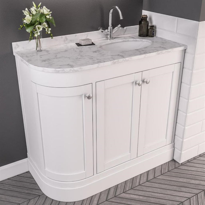 Eastbrook Hardwick 3 Door Floorstanding Vanity Unit With Quartz Basin - 912mm Wide - 1 Tap Hole
