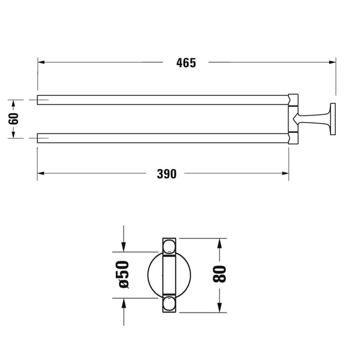 Duravit Starck T Double Towel Rail