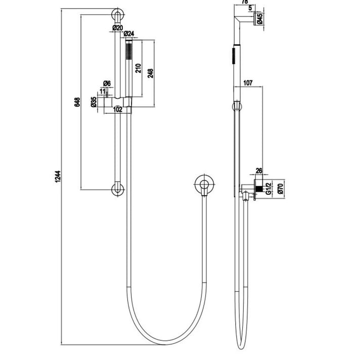3ONE6 Designer Slide Rail Kit & Wall Outlet