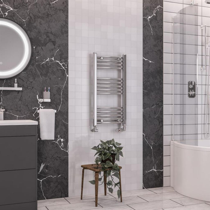 Eastbrook Wendover Vertical Curved Heated Towel Rail - Chrome