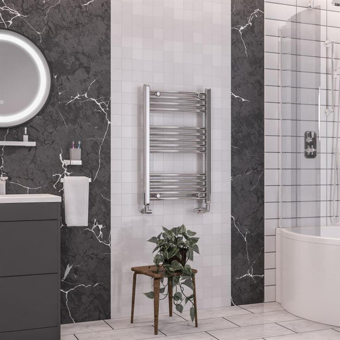 Eastbrook Wendover Vertical Curved Heated Towel Rail - Chrome