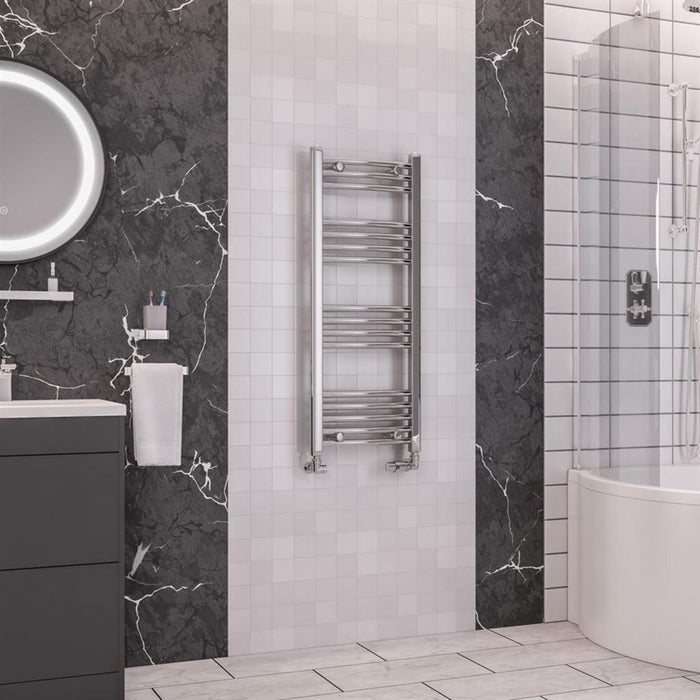 Eastbrook Wendover Vertical Curved Heated Towel Rail - Chrome