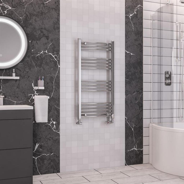 Eastbrook Wendover Vertical Curved Heated Towel Rail - Chrome