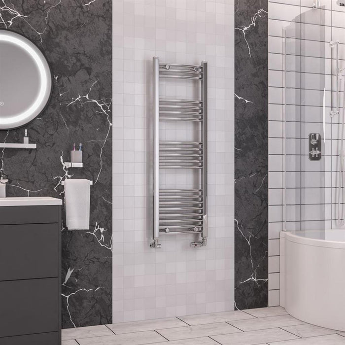 Eastbrook Wendover Vertical Curved Heated Towel Rail - Chrome