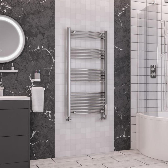 Eastbrook Wendover Vertical Curved Heated Towel Rail - Chrome