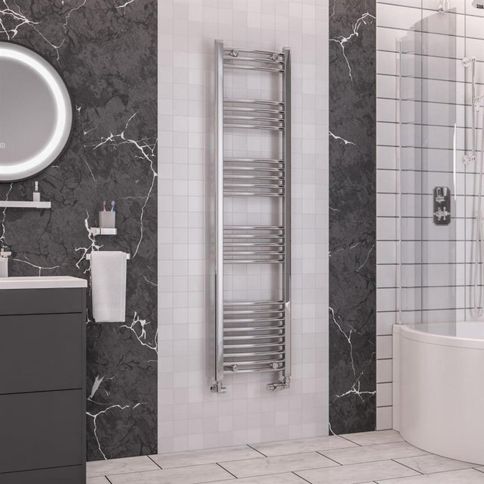 Eastbrook Wendover Vertical Curved Heated Towel Rail - Chrome