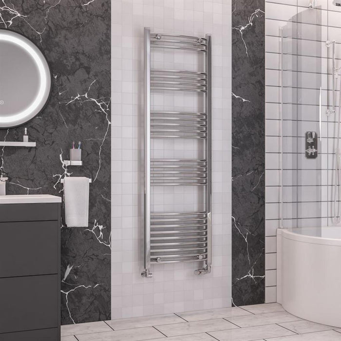 Eastbrook Wendover Vertical Curved Heated Towel Rail - Chrome