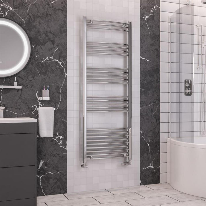Eastbrook Wendover Vertical Curved Heated Towel Rail - Chrome
