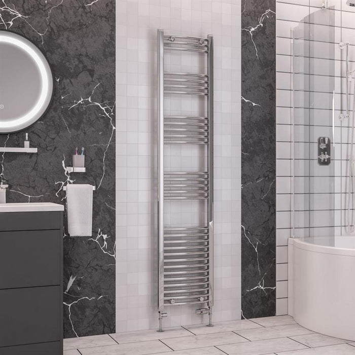 Eastbrook Wendover Vertical Curved Heated Towel Rail - Chrome