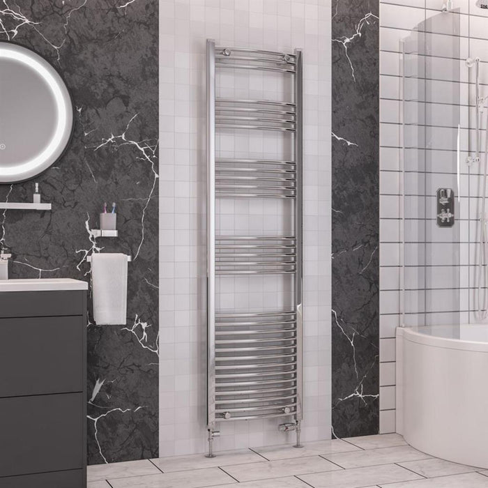 Eastbrook Wendover Vertical Curved Heated Towel Rail - Chrome
