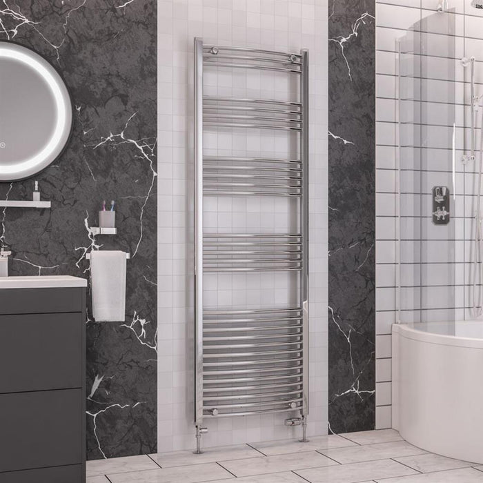 Eastbrook Wendover Vertical Curved Heated Towel Rail - Chrome