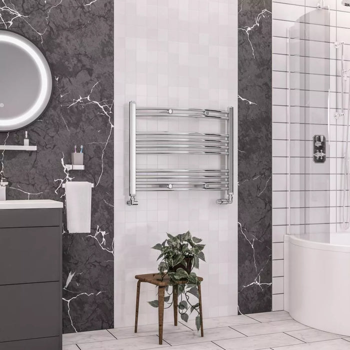 Eastbrook Wendover Vertical Curved Heated Towel Rail - Chrome