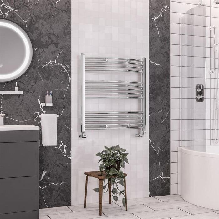 Eastbrook Wendover Vertical Curved Heated Towel Rail - Chrome