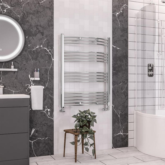 Eastbrook Wendover Vertical Curved Heated Towel Rail - Chrome