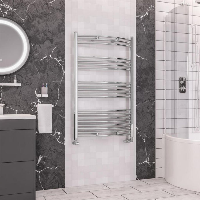 Eastbrook Wendover Vertical Curved Heated Towel Rail - Chrome
