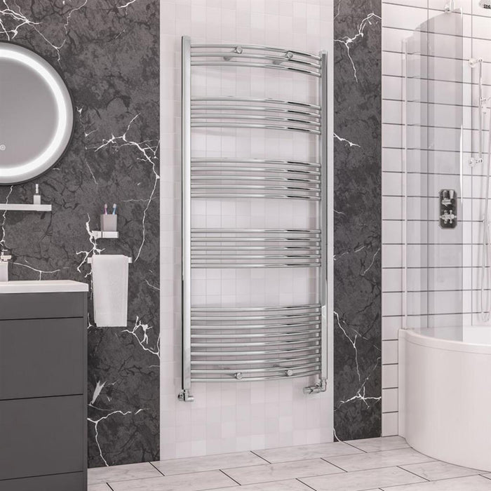 Eastbrook Wendover Vertical Curved Heated Towel Rail - Chrome