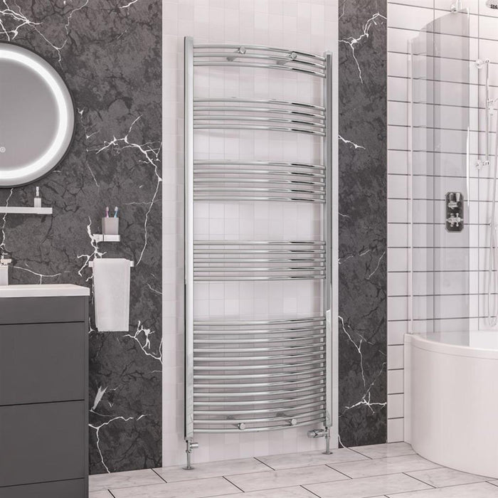 Eastbrook Wendover Vertical Curved Heated Towel Rail - Chrome