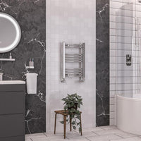 Eastbrook Wendover Vertical Curved Heated Towel Rail - Chrome