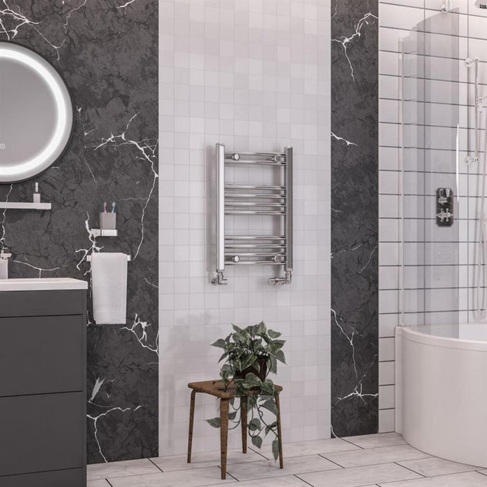 Eastbrook Wendover Vertical Curved Heated Towel Rail - Chrome