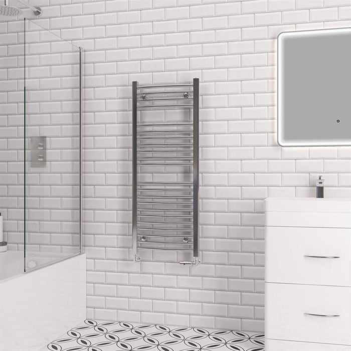 Eastbrook Biava Multirail Vertical Curved Heated Towel Rail - Chrome