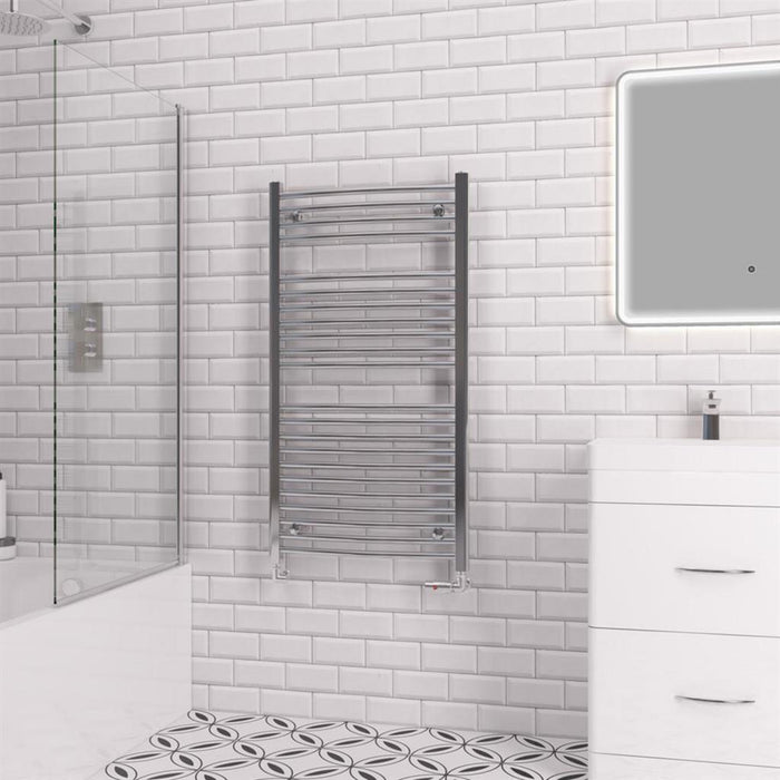 Eastbrook Biava Multirail Vertical Curved Heated Towel Rail - Chrome
