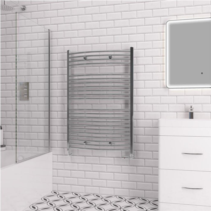 Eastbrook Biava Multirail Vertical Curved Heated Towel Rail - Chrome