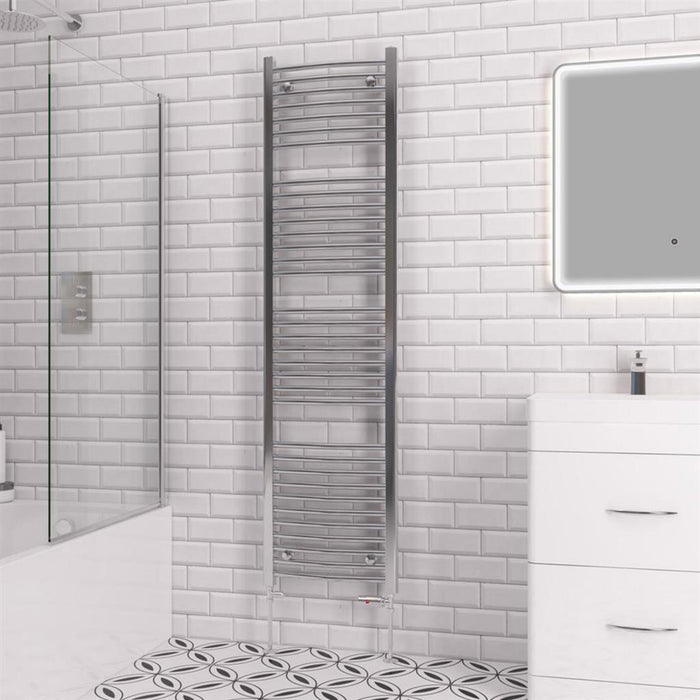 Eastbrook Biava Multirail Vertical Curved Heated Towel Rail - Chrome