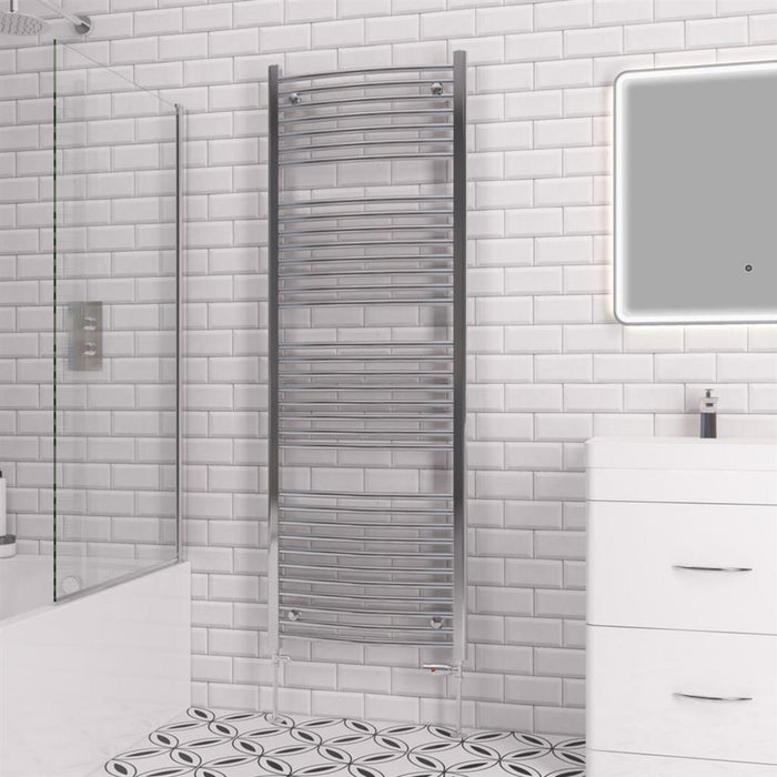 Eastbrook Biava Multirail Vertical Curved Heated Towel Rail - Chrome