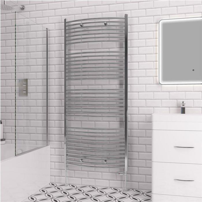 Eastbrook Biava Multirail Vertical Curved Heated Towel Rail - Chrome