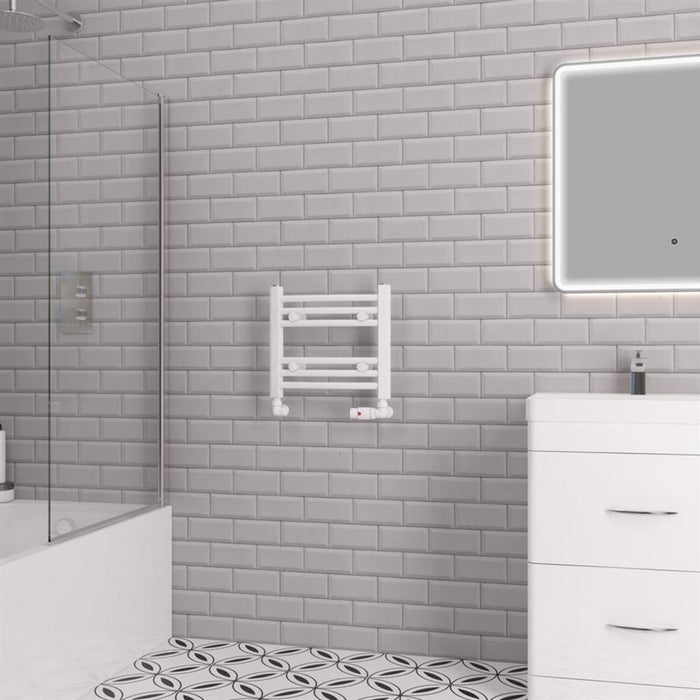 Eastbrook Biava Multirail Horizontal Curved Heated Towel Rail - Gloss White